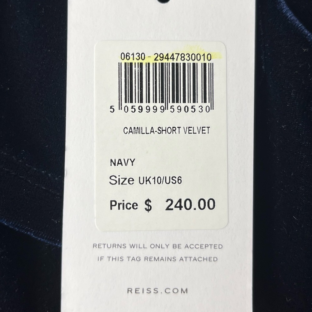 REISS New Camilla Blue Velvet Asymmetric Neck Cutout Party Cocktail Dress - Picture 10 of 12